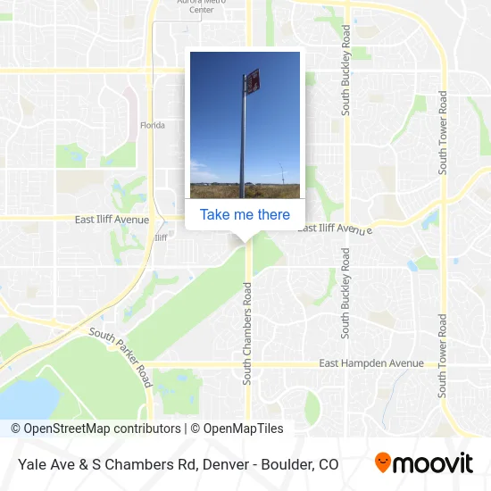 Yale Ave & S Chambers Rd map