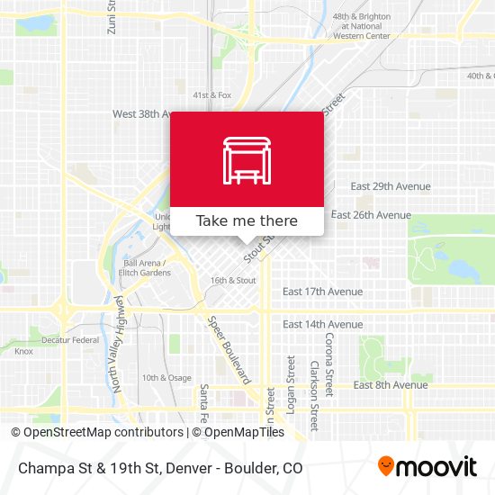 Champa St & 19th St map