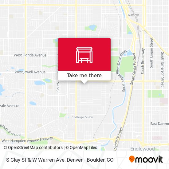 S Clay St & W Warren Ave map