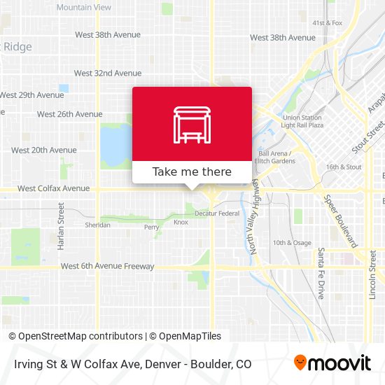 Irving St & W Colfax Ave map