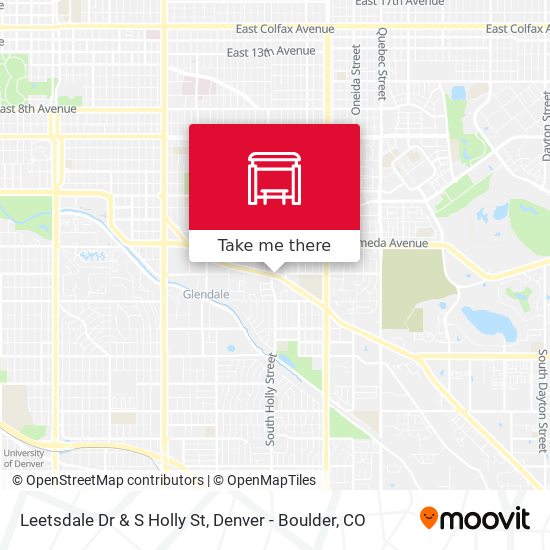 Leetsdale Dr & S Holly St map