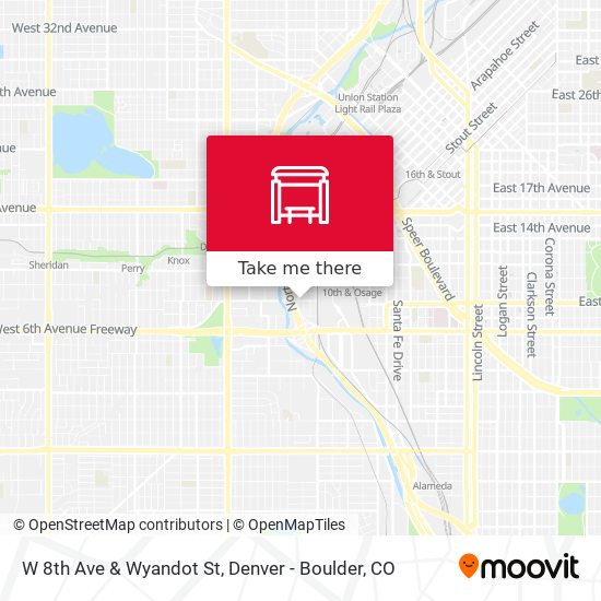 W 8th Ave & Wyandot St map