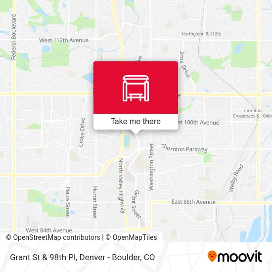 Grant St & 98th Pl map
