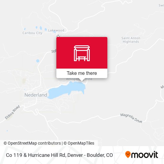 Co 119 & Hurricane Hill Rd map