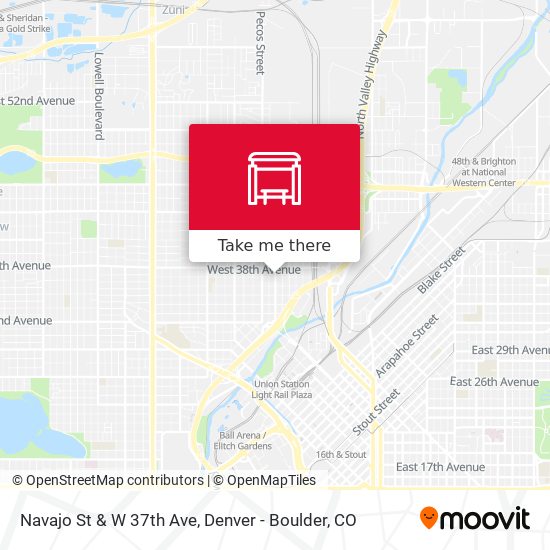 Navajo St & W 37th Ave map