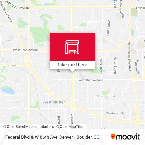 Federal Blvd & W 86th Ave map