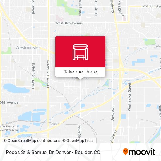 Pecos St & Samuel Dr map