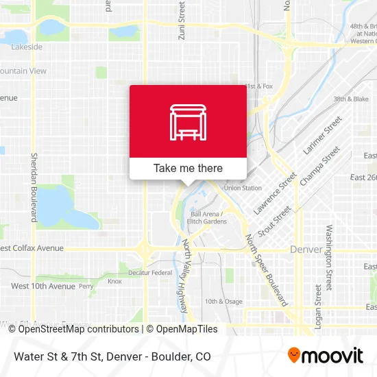 Water St & 7th St map