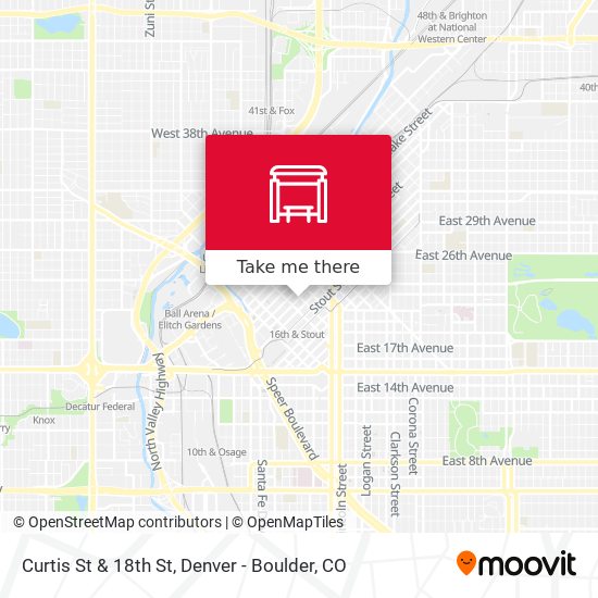 Curtis St & 18th St map