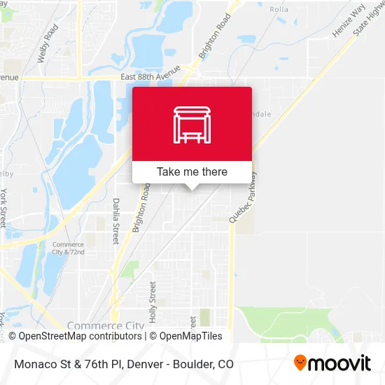 Monaco St & 76th Pl map