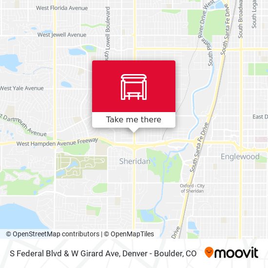 S Federal Blvd & W Girard Ave map