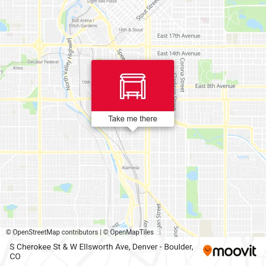 Mapa de S Cherokee St & W Ellsworth Ave