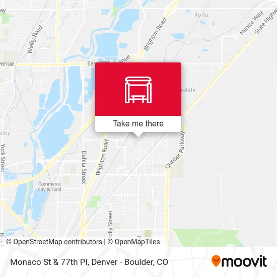 Monaco St & 77th Pl map