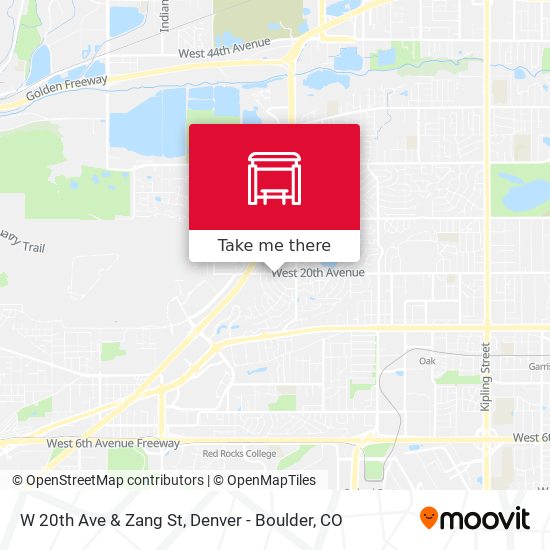 W 20th Ave & Zang St map