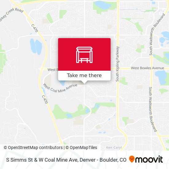 S Simms St & W Coal Mine Ave map