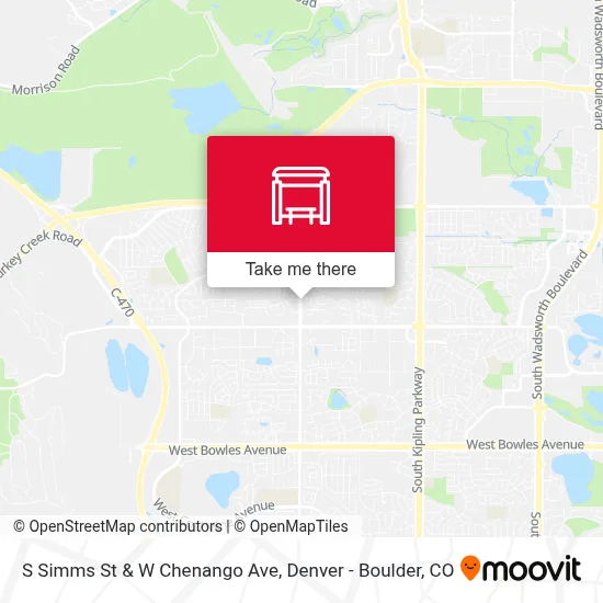 S Simms St & W Chenango Ave map