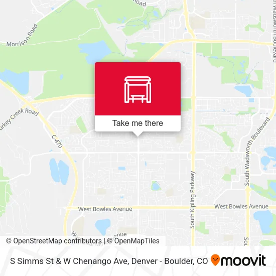 S Simms St & W Chenango Ave map