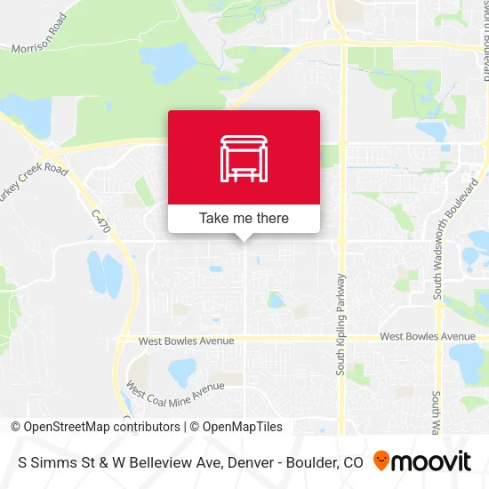 Mapa de S Simms St & W Belleview Ave