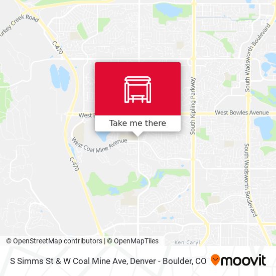 S Simms St & W Coal Mine Ave map