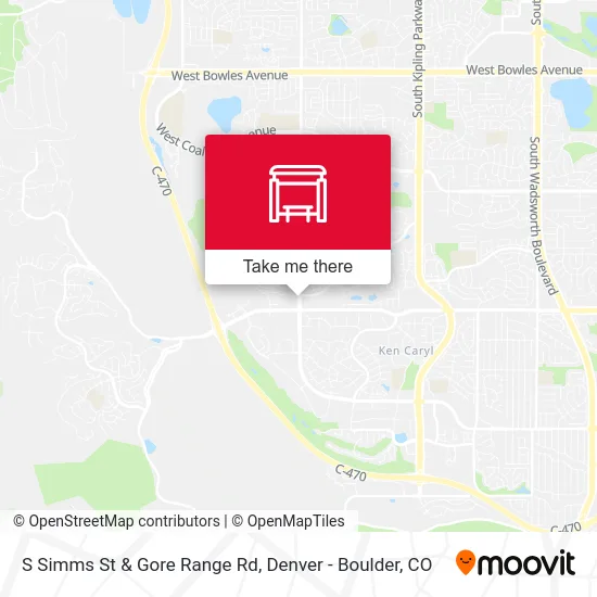 S Simms St & Gore Range Rd map
