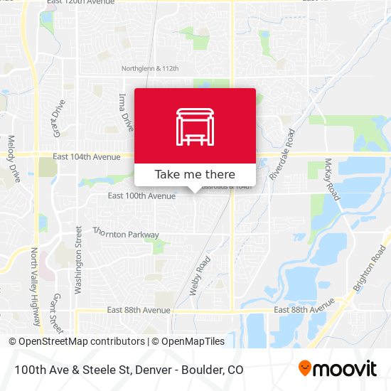 100th Ave & Steele St map