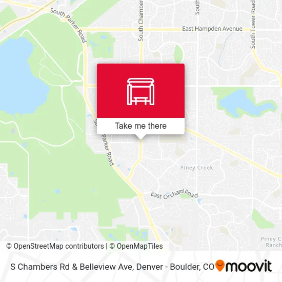 S Chambers Rd & Belleview Ave map