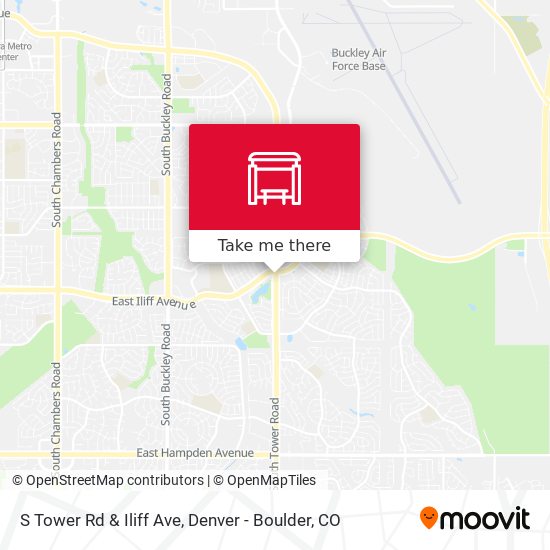 S Tower Rd & Iliff Ave map
