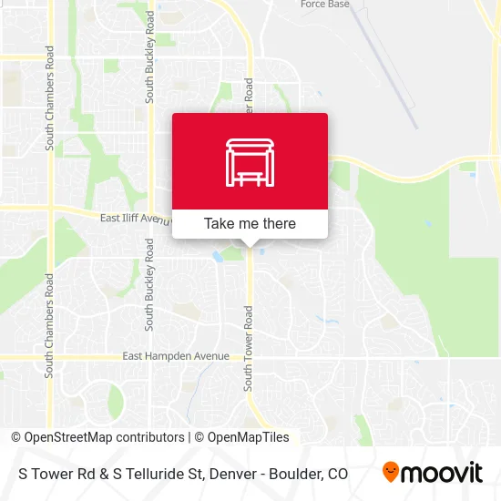 S Tower Rd & S Telluride St map