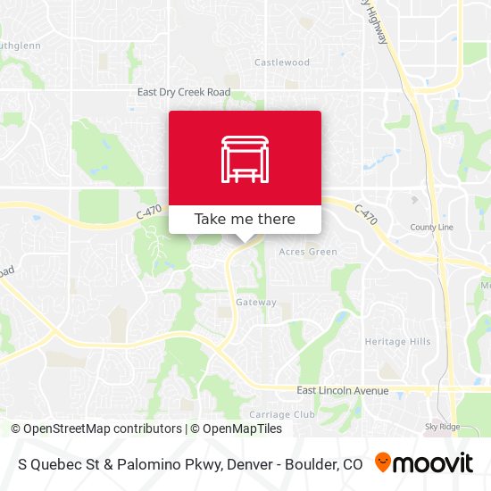 S Quebec St & Palomino Pkwy map