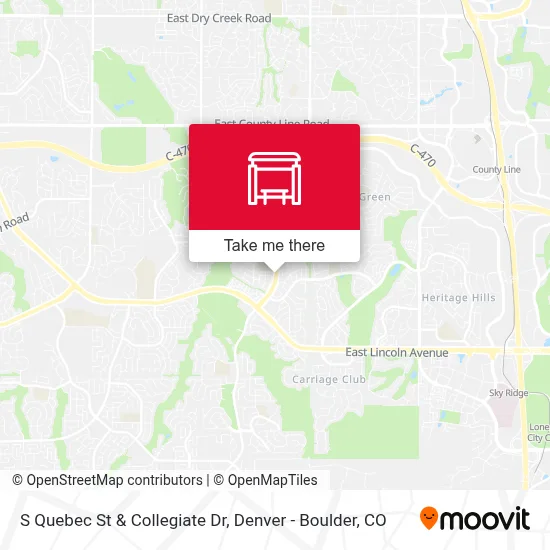 S Quebec St & Collegiate Dr map