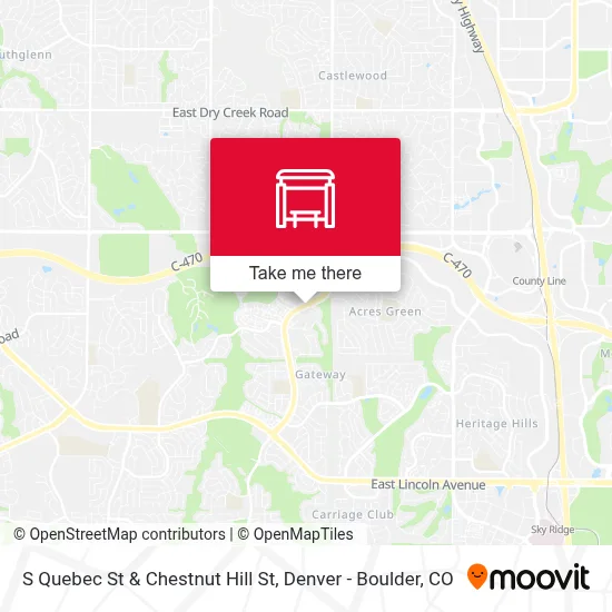 S Quebec St & Chestnut Hill St map