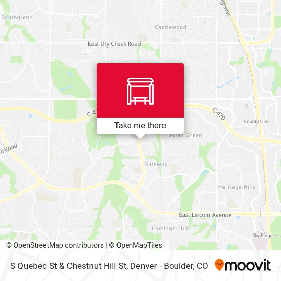 S Quebec St & Chestnut Hill St map