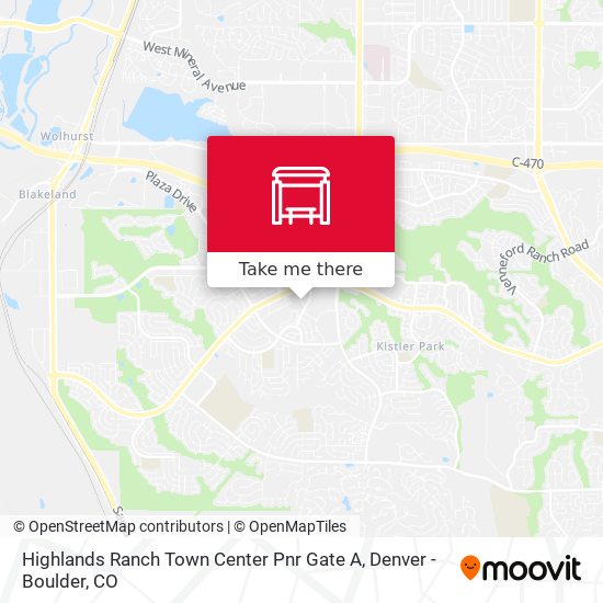 Mapa de Highlands Ranch Town Center Pnr Gate A