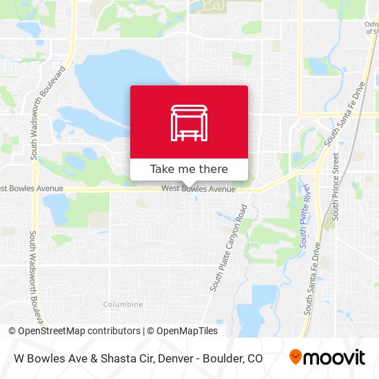 W Bowles Ave & Shasta Cir map