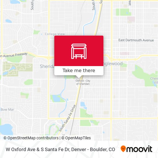 W Oxford Ave & S Santa Fe Dr map
