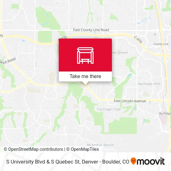 Mapa de S University Blvd & S Quebec St