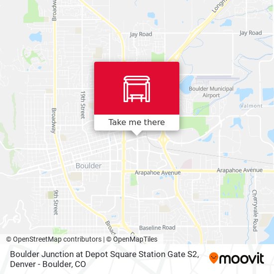 Boulder Junction at Depot Square Station Gate S2 map