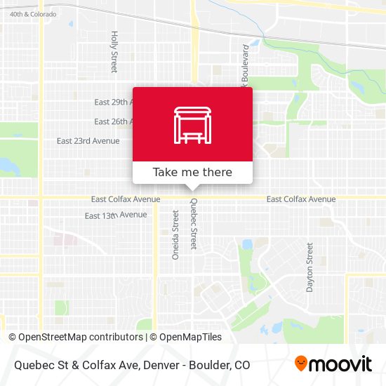 Quebec St & Colfax Ave map