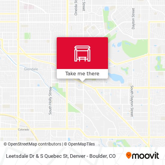 Leetsdale Dr & S Quebec St map