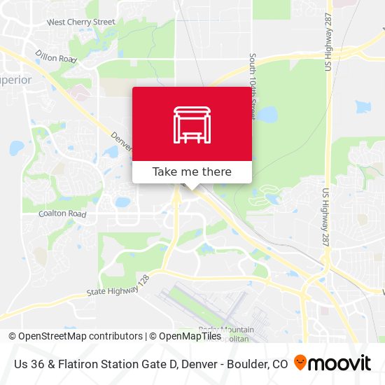 Us 36 & Flatiron Station Gate D map