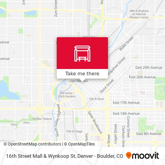 16th Street Mall & Wynkoop St map