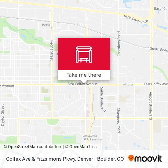 Mapa de Colfax Ave & Fitzsimons Pkwy