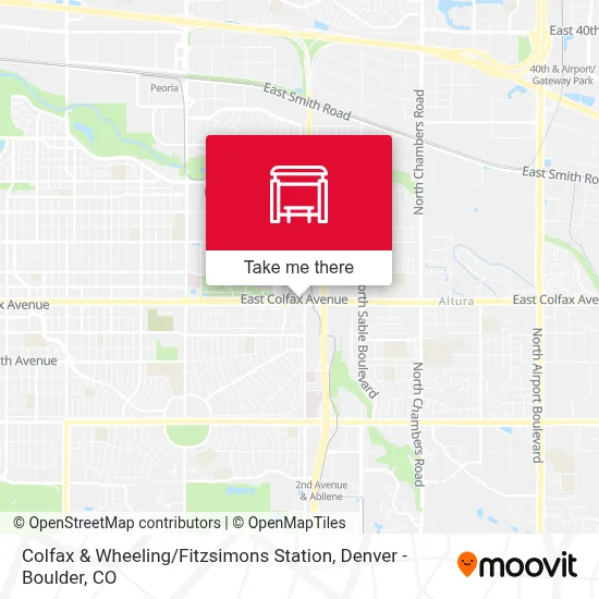 Colfax & Wheeling / Fitzsimons Station map