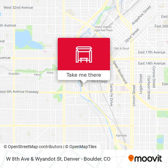 W 8th Ave & Wyandot St map