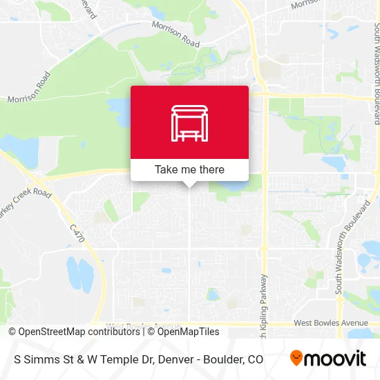 S Simms St & W Temple Dr map