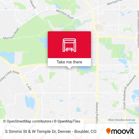 S Simms St & W Temple Dr map