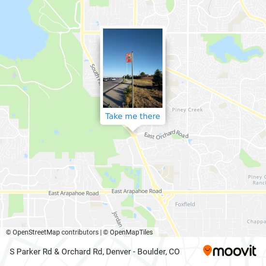S Parker Rd & Orchard Rd map