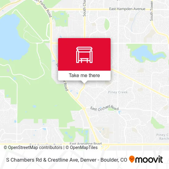 S Chambers Rd & Crestline Ave map