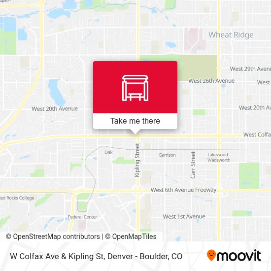 W Colfax Ave & Kipling St map