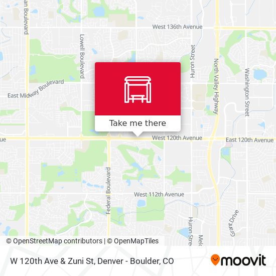 W 120th Ave & Zuni St map